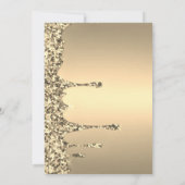 Gold 90th Ninety Drip Elegant Birthday  Einladung (Rückseite)