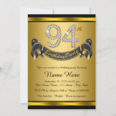 Gold 94. Geburtstagsparty Einladung (Vorderseite)