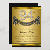 Gold 94. Geburtstagsparty Einladung (Vorne/Hinten)