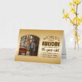 Gold 95. Geburtstagsweltbeste Custom Foto Frame Karte (Gelbe Blume)