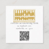 Gold Abacus QR Code Brown Square Biz Card Quadratische Visitenkarte (Rückseite)