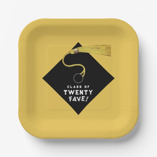 Gold Abschluss 2025 Party Pappteller (Vorderseite)