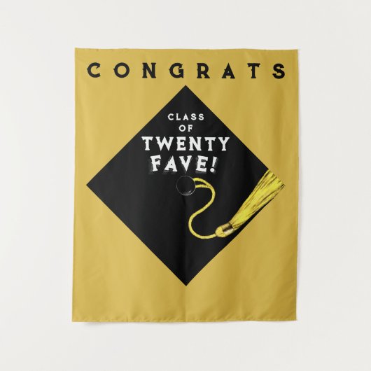 Gold Abschluss Class 2025 Party Wandteppich (Vorderseite)