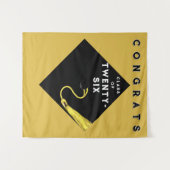 Gold Abschluss Class 2025 Party Wandteppich (Vorderseite (Horizontal))