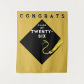 Gold Abschluss Class 2025 Party Wandteppich (Vorderseite)