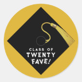 Gold Abschluss Class 2025 Runder Aufkleber (Vorderseite)