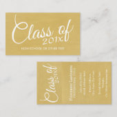 Gold Abschluss Class mit Jahrgangsschule Telefonnummerkarte (Vorne/Hinten)
