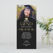 Gold Abschluss Dinner Menu Card Menükarte (Stehend Vorderseite)