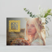 Gold Abschluss Foto Class 2024 Folieneinladung (Stehend vorne)