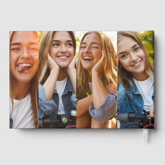 Gold Abschluss Foto Collage Gästebuch (Rückseite)