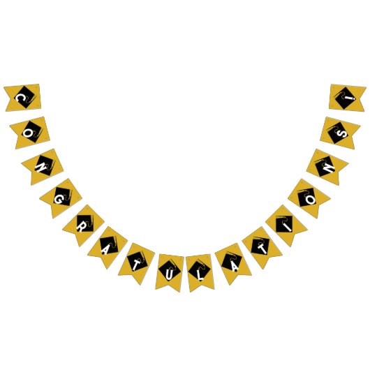 Gold Abschluss Glückwunschs Wimpelkette (Alle)