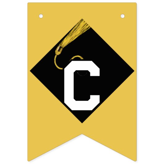 Gold Abschluss Glückwunschs Wimpelkette (Erste Fahne)