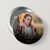 Gold Abschluss Moderne Elegante Foto Grad Schaltfl Button (Vorne & Hinten)