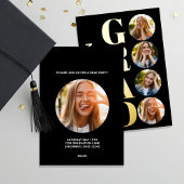 Gold Abschluss Moderne Fotosammlung Folieneinladung