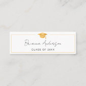 Gold Abschluss Name Card Elegante Einsteckkarte Mini Visitenkarte (Vorderseite)