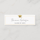 Gold Abschluss Name Card Elegante Einsteckkarte Mini Visitenkarte (Vorderseite)