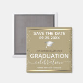 Gold Abschluss Save the Date Magnet (Vorderseite/Rückseite)