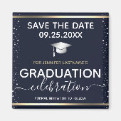 Gold-Abschluss speichern das Datumsfenster Magnet (Vorne)