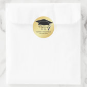 Gold Abschluss Sticker Black Mortar Board 2019 (Tasche)