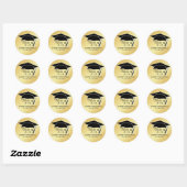 Gold Abschluss Sticker Black Mortar Board 2020 (Blatt)