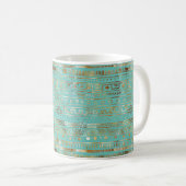 Gold Abstract Design Green Hübsch Kaffeetasse (VorderseiteRechts)