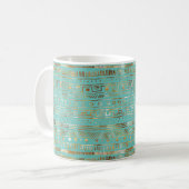 Gold Abstract Design Green Hübsch Kaffeetasse (Vorderseite Links)
