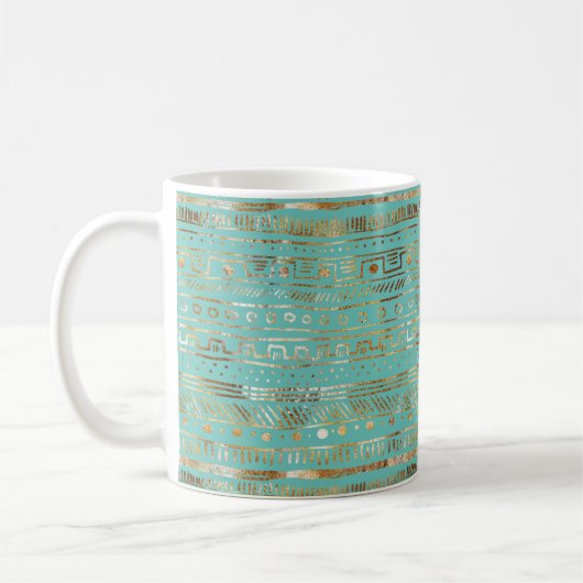 Gold Abstract Design Green Hübsch Kaffeetasse (Links)