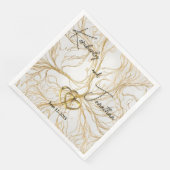 Gold Abstract Design Wedding Paper Napkin Serviette (Ecke)