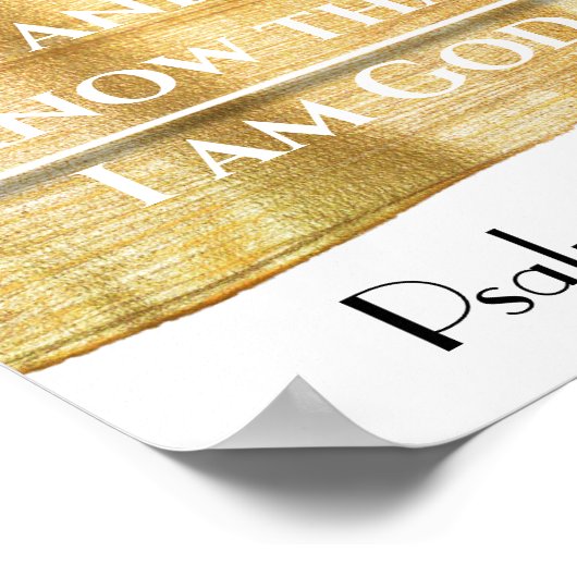 Gold Abstrakt Bible verse Zitat Psalm 46:10 Poster (Ecke)