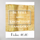 Gold Abstrakt Bible verse Zitat Psalm 46:10 Poster (Vorne)