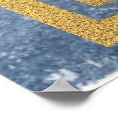 Gold Abstrakt Blue Bat Mitzvah Foto Begrüßungszeic Poster (Ecke)