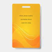 Gold Abstrakt Foto Identification ID Ausweis (Rückseite)