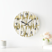 Gold Abstrakt Große Wanduhr (Zuhause)