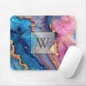 Gold Abstrakt Modern Monogram Initial Mousepad (Mit Mouse)