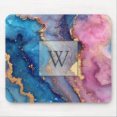 Gold Abstrakt Modern Monogram Initial Mousepad (Vorne)