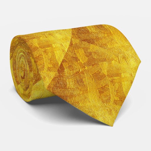 Gold Abstrakt Pattern Necktie Krawatte (Gerollt)