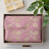 Gold Abstrakte Blume in rosa Decoupage Seidenpapier (Geschenk)