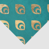 Gold Abstrakte Droplets für Aquamarinen Decoupage Seidenpapier (Detail)