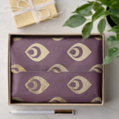 Gold Abstrakte Droplets für Lila Decoupage Seidenpapier (Geschenk)