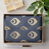 Gold Abstrakte Droplets für Navy Blue Decoupage Seidenpapier (Geschenk)