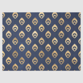 Gold Abstrakte Droplets für Navy Blue Decoupage Seidenpapier
