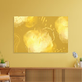 Gold Abstrakte Elegante Wrapped Canva Art Leinwanddruck (Insitu (Wohnzimmer))