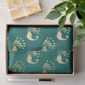 Gold Abstrakte Friedenssicherungen im Grünen Dekou Seidenpapier (Geschenk)