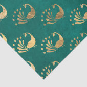 Gold Abstrakte Friedenssicherungen im Grünen Dekou Seidenpapier (Detail)