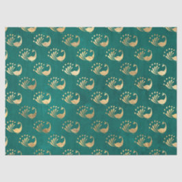 Gold Abstrakte Friedenssicherungen im Grünen Dekou Seidenpapier