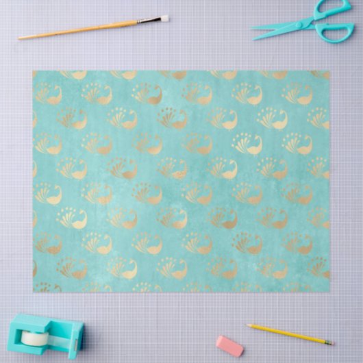 Gold Abstrakte Friedenstruppen im Wasserfall Seidenpapier (Basteln)