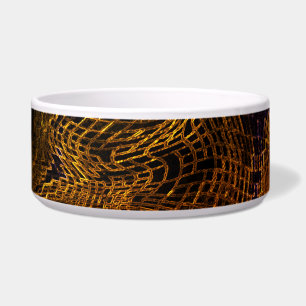 Gold Abstrakte große Keramik Pet Bowl Napf