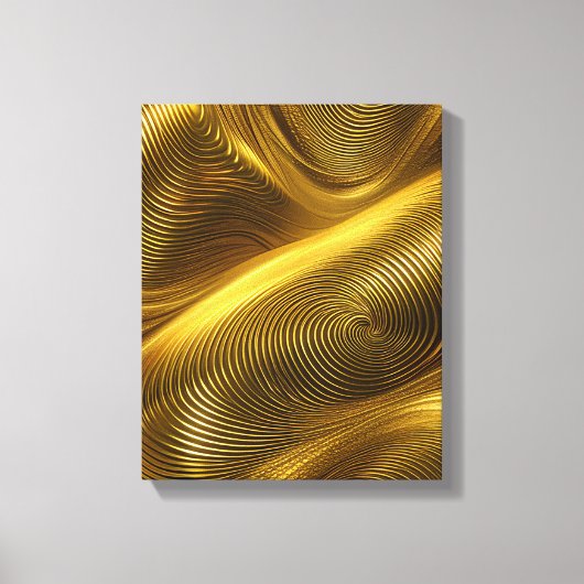 Gold Abstrakte Metallische Swirl Kunst, Dichtung u Leinwanddruck (Vorderseite)