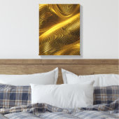 Gold Abstrakte Metallische Swirl Kunst, Dichtung u Leinwanddruck (Insitu (Schlafzimmer))