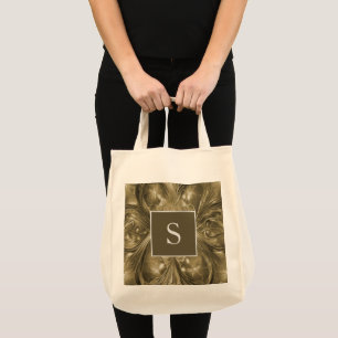 Gold Abstrakte Monogram Tote Bag Tragetasche